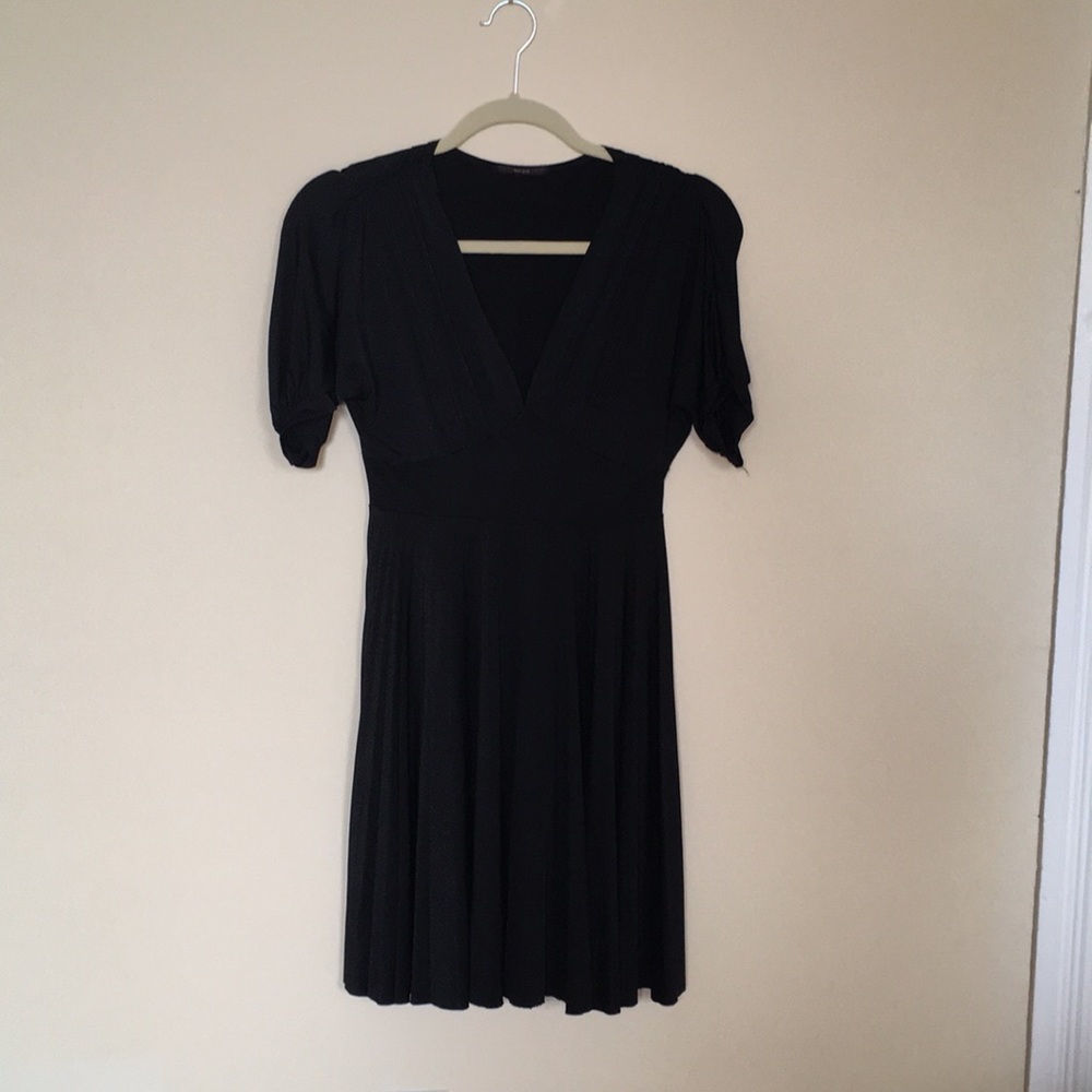 Soprano Pleated Little Black Dress, Small